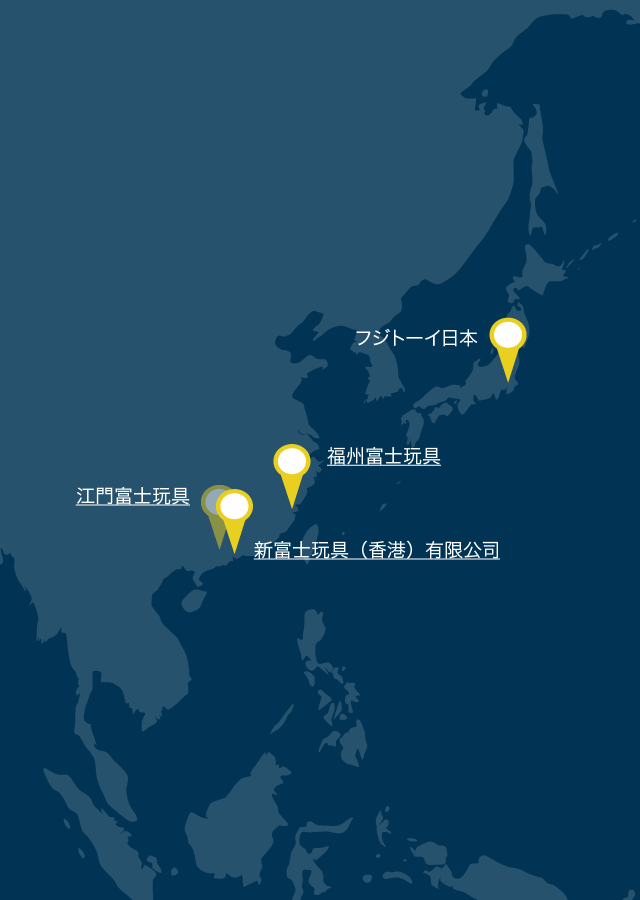 海外拠点の位置を示す地図